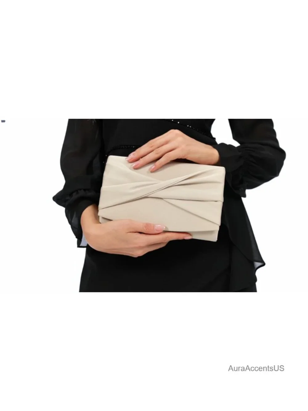 Satin Clutch Purse with Flap Closure for Wedding Evening Party